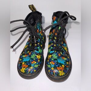 Dr. Martens Kids Boots - Black with Multicolor Floral